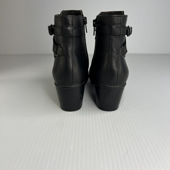 Clarks Artisan Leyden Summit Ankle Boots Black Block Heel Women’s Size 7 - Picture 5 of 8